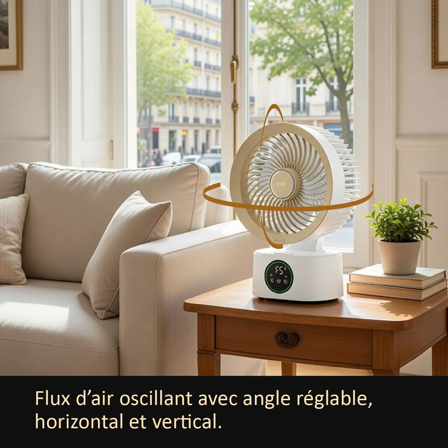 Ventilateur Intelligent Portable Ultra silencieux - Rechargeable - Contrôle vocal - Double éclairage nocturne - Aromathérapie intégrée – Image 3