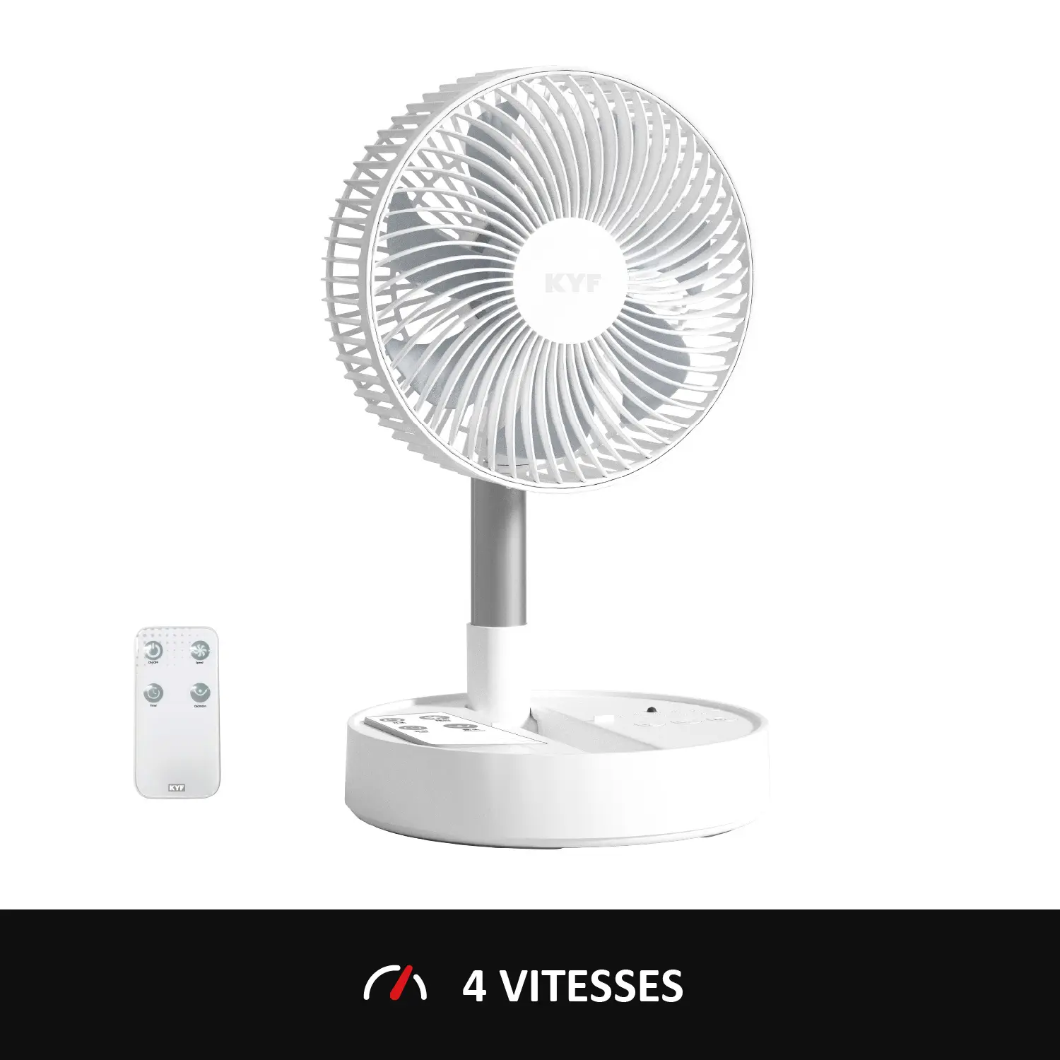 Reconditonné KYF - Ventilateur Portable Téléscopique avec Télécommande - Silencieux - Rechargeable - Design Flexible – Image 2