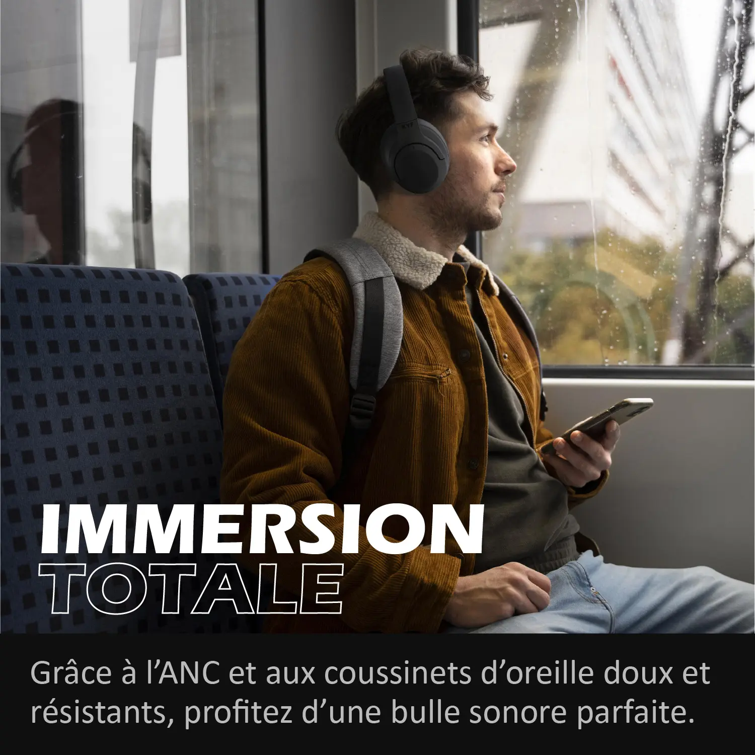 Casque Audio Sans Fil Bluetooth - ANC  Réduction active de bruit - Design pliable - 32H d’autonomie - Bluetooth 5.4 – Image 6