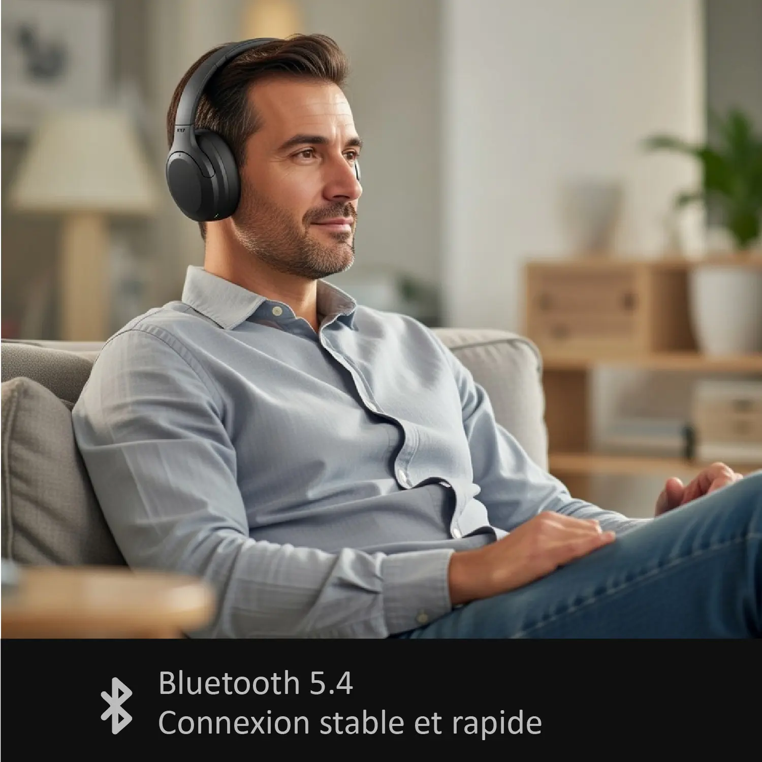Casque Audio Sans Fil Bluetooth - ANC  Réduction active de bruit - Design pliable - 32H d’autonomie - Bluetooth 5.4 – Image 9