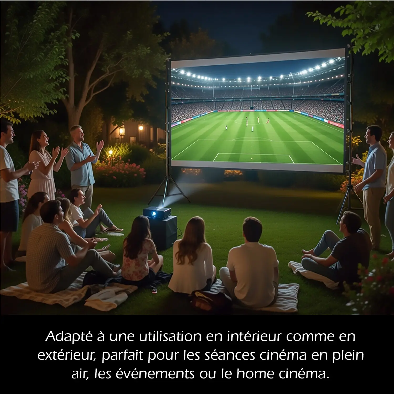 Écran de Projection 100" avec Supports trépied – ALR Haute Performance – Pliable & Portable – Image 4