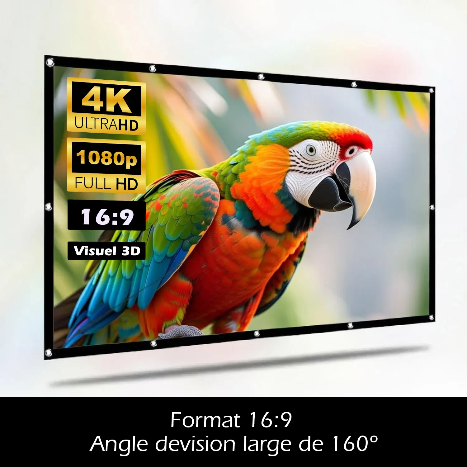 Écran de Projection Mural Pliable – 100” – Double Face Avant/Arrière – Installation Rapide – Image 2