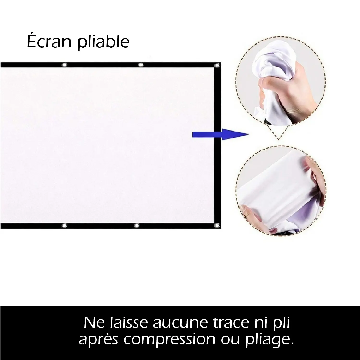 Écran de Projection Mural Pliable – 100” – Double Face Avant/Arrière – Installation Rapide – Image 5