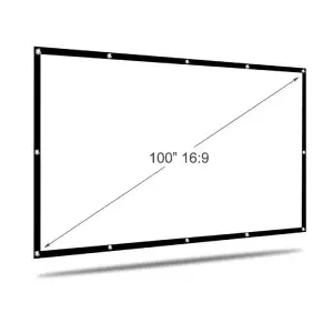 Écran de Projection Mural Pliable – 100” – Double Face Avant/Arrière – Installation Rapide