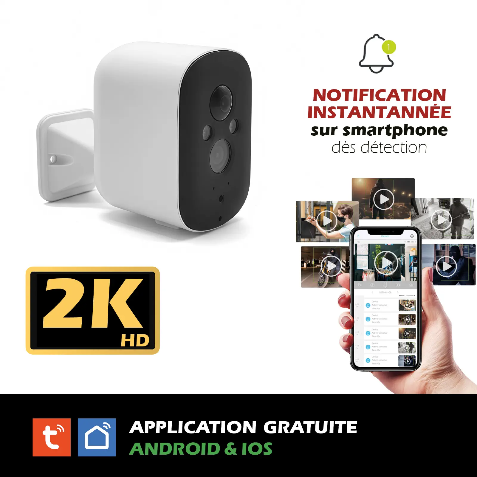 Caméra IP Extérieure Ultra HD 2K+ 4MP - 100% Solaire - WiFi DualBand - IP65 – Image 2