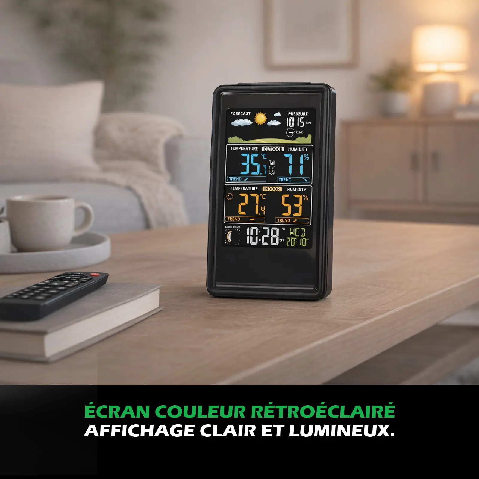 Station Météo Connectée connectée Wifi – 4 en 1 + 1 Capteur Thermo-hygromètre – Image 2