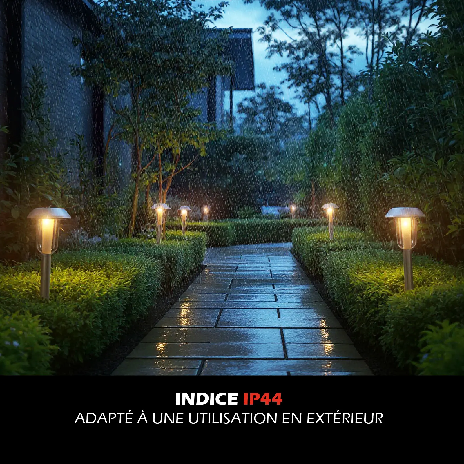 (Lot de 4) Bornes Solaires LED - Blanc Chaud 3000K - 15 Lumens - Allumage Automatique - IP44 - Éclairage Allées & Jardin – Image 5