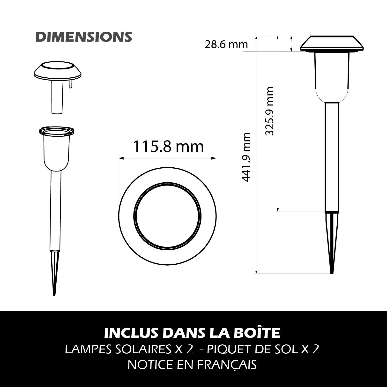 (Lot de 4) Bornes Solaires LED - Blanc Chaud 3000K - 15 Lumens - Allumage Automatique - IP44 - Éclairage Allées & Jardin – Image 7