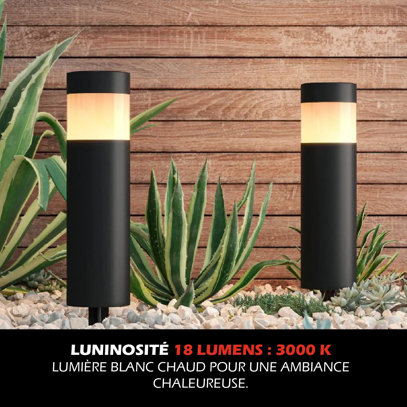 Borne Solaire LED - 18 Lumens - Blanc Chaud 3000K - Panneau 0,48W - Autonomie 8 h - IP44 - À Planter – Image 4