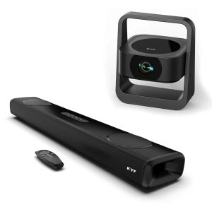 Kit Cinéma - Vidéoprojecteur Pliable et Compact, Android 13 + Barre de son immersive 100W, Bluetooth 5.3