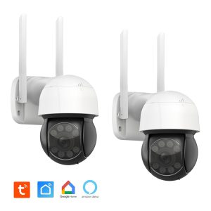 Lot de 2 x Caméra filaire Extérieure Motorisée Ultra HD 6MP