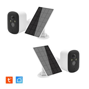 Lot de 2 x Caméra IP Extérieure Ultra HD 2K+ 4MP - 100% Solaire - WiFi DualBand - IP65