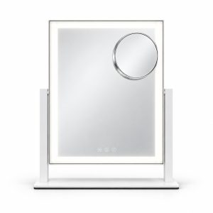 Mirroir LED rechargeable USB à Commande tactile avec Miroir grossissant x5 détachable