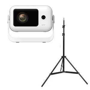 Pack Cinéma Nomade KYF — un vidéoprojecteur qui règle l'image tout seul, et un pied qui le met au bon endroit